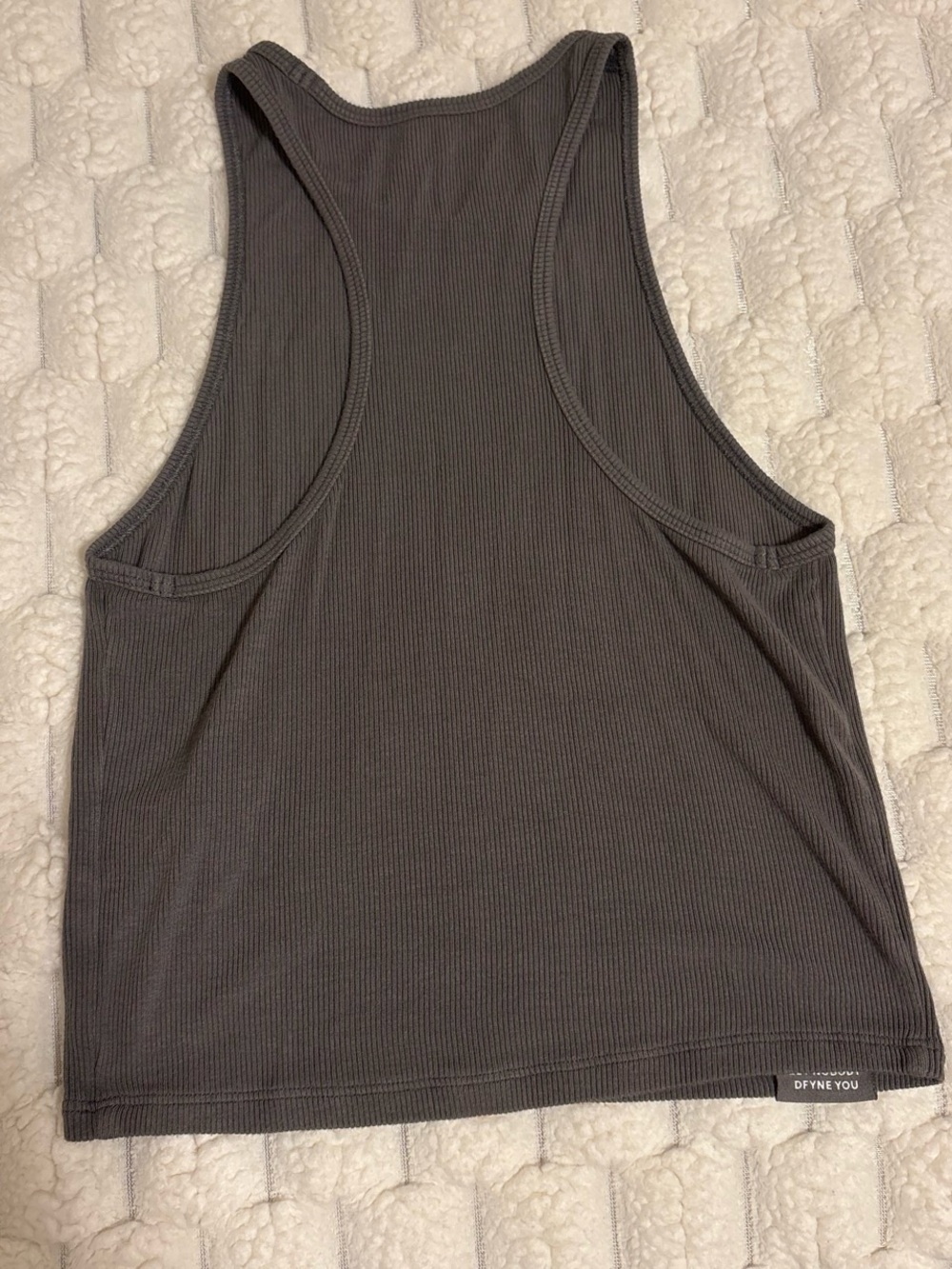 DFYNE Women's Ribbed High-Neck Tank Top - Truffle Size S - Picture 2 of 5